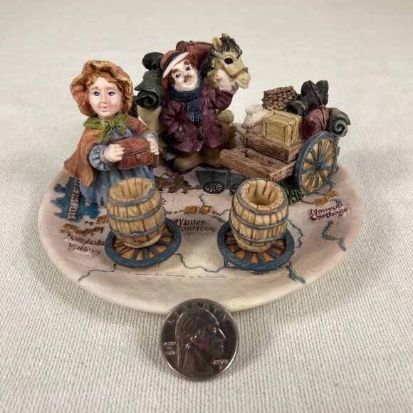 1996 Pioneer Wagon Trail Resin Tea Set Westward Expansion Map Popular Imports - Picture 10 of 10